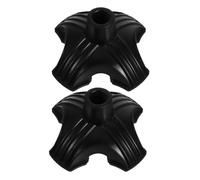 VILLCASE 2 Pezzi Base per Bastone con Piedi in Gomma Autonivelante Antiscivolo e Resistente per Supporto Stabile e Sicurezza nella Deambulazione