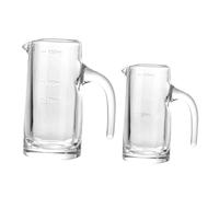 VILLCASE 2 pezzi Bicchieri Dosatori in Vetro per Vino Caraffa Graduata in Vetro Alimentare Divisore Liquidi Portatile per Casa Bar e Ristoranti Base Spessa e Robusta Uso Sicuro