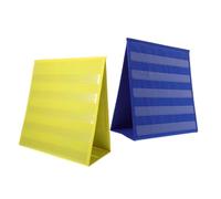 VILLCASE 2 Pezzi Cartellina Tavolo Pieghevole con Tasche Trasparenti Doppia Faccia Organizer per Materiale Didattico in Classe Ufficio e Casa Stand Desktop Compatto e Facile Usare
