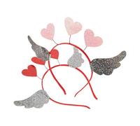 VILLCASE 2 Pezzi Cerchietto a Forma di Cuore per Donna, Accessorio Versatile e Confortevole in Poliestere e Resina, per Matrimoni ed Eventi di San