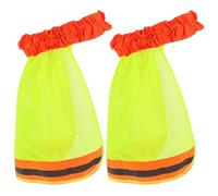 VILLCASE 2 Pezzi Copertura per Casco a Rete Gialla Fascia Riflettente, Protezione Solare per Collo e Tesa Larga, Tessuto in Fibra Chimica Pieghevole per Lavoro All'aperto