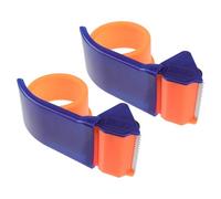 VILLCASE 2 Pezzi Dispenser Nastro Adesivo per Pacchi, Taglierina per Nastro da Imballaggio, Rosso, Plastico e Metallo, Impugnatura Ergonomica, per Sigillatura Cartoni