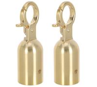 VILLCASE 2 Pezzi Fermacorda in Metallo Color Oro per Gestione Code, Accessorio per Corda e Palo con Bordi Lisci che Minimizza Rischio di Lesioni, per Hotel