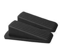 VILLCASE 2 Pezzi Fermaporta Cuneo in TPR Nero per Pavimenti in Moquette, Resistente e Antiscivolo, Facile da Installare, per Salotti e Uffici