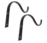 VILLCASE 2 Pezzi Ganci in Ferro per Piante e Cesti Fiori Nero Staffe da Parete Resistenti per Appendere Vasi Lanterna Decorazioni e Abiti per Giardino e Casa