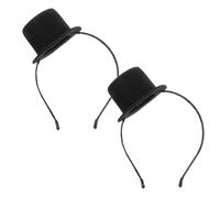 VILLCASE 2 Pezzi Mini Fascinator Top Hat Headband Vintage Victorian Costume Accessory per Halloween Tea Party e Cosplay Fascia per Adulti e Nero