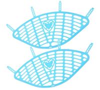 VILLCASE 2 Pezzi Rete Protettiva Posteriore per Ruota Bici Elettrica Blu | Plastica, Facile da Installare e Rimuovere, Protegge la Gonna, per Sedile Posteriore e Piede Stile Casuale