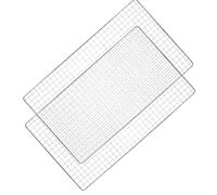VILLCASE 2 Pezzi Reticolato da Barbecue Rettangolare 44x26 CM | Rete Fine, Superficie Liscia Antiaderente, per Cottura All'aperto e Forno, Due Pezzi