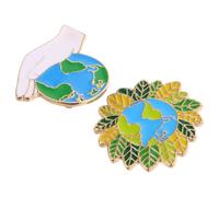 VILLCASE 2 Pezzi Spilla Creativa a Tema Terra in Lega, Distintivo Smaltato, Accessorio Versatile per Borse e Camicie, per Promuovere la Consapevolezza Ambientale