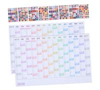 VILLCASE 2 Set da Parete Minimalista Formato con Adesivi e Supporto Adesivo Planner Annuale Mensile Scrivibile per Ufficio Scuola e Eventi