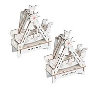 VILLCASE 2 Set Kit Modellino Nave Pirata in Legno da Assemblare per Batterie Educativo e Laboratorio Scientifico Diy Decorazione per Scuola e Secondaria