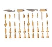 VILLCASE 2 Set Lama per Incisione Pirografica Regolatore di Pasta di Torcia Stufa Bruciatore Macchina in Fiamme Penna Termica Strumenti Ardenti Bruciando Metallo 22 Pezzi * 2