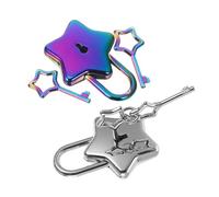 VILLCASE 2 Set Mini Lucchetti Forma di Stella per Diario e Notebook Lucchetto Decorativo con Chiave per Scatole Borse e Progetti Diy Sicurezza Compatta e Portatile
