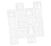 VILLCASE 2 Set Modello di Pittura Natalizia Stencil per Pittura Natalizia Modelli di Natale Stencil Mimetici Modelli di Stencil Artigianali Ornamenti L'animale Domestico 16 Pezzi * 2