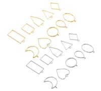 VILLCASE 20 pezzi Charm Cuore e Goccia Geometrici in Resina con Cornice in Lega di Zinco Accessori per Bigiotteria Fai da Te Base Stabile e Lucente per Collane e Braccialetti Artigianali