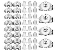 VILLCASE 200 orecchini in silicone trasparente e chiusura a farfalla, dimensioni standard foro 4 mm per orecchini