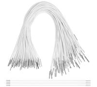 VILLCASE 200 Pezzi Cordino Elastico per Cappello e Maschere con Punte Metalliche, Fibra di Polipropilene Bianca, Lunghezza 30cm, Adatto per Uso Quotidiano e Rilegatura Libri