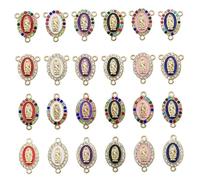 VILLCASE 24 pezzi Ciondoli Vergine Maria in Lega per Creazione Gioielli Fai da Te Accessori per Orecchini e Collane Donna Charms Decorativi Resistenti e Unici