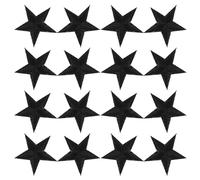 VILLCASE 24 Pezzi Toppe Termoadesive a Forma di Stella a Cinque Punte Ricamate in Poliestere Nero Adesivo a Caldo, Perfette per Abbigliamento, Cappelli e Borse, per Decorazioni e