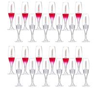 VILLCASE 24pezzi Contenitori Vuoti per Lucidalabbra in Plastica Forma di Bicchiere da Vino Tubetti Ricaricabili con Chiusura Ermetica per Viaggi Uso Quotidiano e Campioni Cosmetici