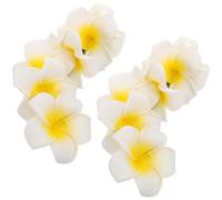 VILLCASE 25 Pezzi Accessori per Chioma Plumeria in Schiuma Eva Gialli Leggeri e Portatili, Fermagli Eleganti e Colorati per Spiaggia e Costumi da Bagno Donna