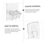 VILLCASE 25 Pezzi Pioli Reggimensola Plastica Trasparente Clip Autobloccanti Rettangolari per Mensole Cucina Libreria e Armadi Supporti Resistenti e Flessibili per Ripiani