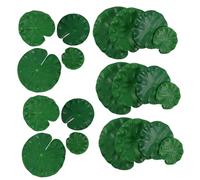 VILLCASE 26 Pezzi Decorativo di Foglie di Realistiche per Acquari Laghetti e Giardini Facili da Installare e Resistenti Verde