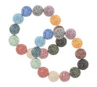 VILLCASE 26 Pezzi di Sfere di Pietra Lavica Rotonde per Diffusione Olio Essenziale Assorbimento Poroso ed Efficiente, per Ufficio e Auto Aromaterapia Colore Casuale