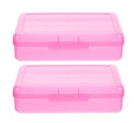 VILLCASE 2pezzi Astuccio Grande Rettangolare in Plastica per Penne Astuccio Rigido Trasparente Contenitore per Matite ad Alta Capacità Organizer per Cancelleria da Ufficio e Scuola