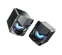 VILLCASE 2pezzi Mini Altoparlanti Audio USB per Computer e Telefono Altoparlanti per e Desktop Connessione USB Controllo Volume Via Riproduzione Continua Effetto Stereo Sonoro