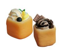 VILLCASE 2pezzi Mini Giocattoli Cibo Gelato e Toast Decorazione Per Casa Bambole Modelli Dolci Per Giardino Delle Fate Micro Paesaggio Accessori