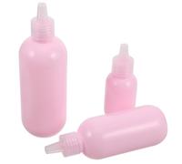 VILLCASE 3 Pezzi Bottigliette da Viaggio in Plastico Rosa per Cosmetici, Dispenser per Detergenti Viso e Bagnoschiuma, Set per Viaggi e Trasferte