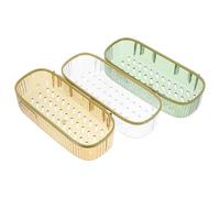 VILLCASE 3 Pezzi Mensole da Bagno Adesive Porta Shampoo e Sapone da Parete Organizer Doccia Senza Foratura per Spazio Salvaspazio Porta Spazzolino e Accessori Trasparente e Verde Scuro