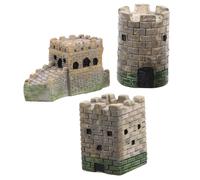 VILLCASE 3 Pezzi Paesaggio in Resina Miniatura Realistica Fortezze Rotonde e Quadrate per Decorazione Tavolo di Progettazione Paesaggistica Resistente ai Danni