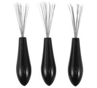 VILLCASE 3 Pezzi Spazzola la Pulizia dei Capelli Portatile Manico Ergonomico in Acciaio Inossidabile e Plastica, per Uso Domestico in Viaggio, Rimuove Peli e Detriti Facilmente