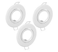 VILLCASE 3 Pezzi Supporto Faretto da Incasso, Telaio Portalampada, Cornice in Ferro Bianca per Mr16 e Gu10, per Lampadine Spot, Installazione a Soffitto