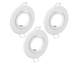 VILLCASE 3 Pezzi Supporto Faretto da Incasso, Telaio Portalampada, Cornice in Ferro Bianca per Mr16 e Gu10, per Lampadine Spot, Installazione a Soffitto