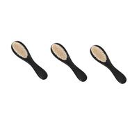 VILLCASE 3 Pz Spazzola per Lana per unghia testine dello spazzolino da Denti Hair Brush Spazzola Cuoio capelluto Spazzola da Bagno per Neonati lavasciuga Lana Vergine Black