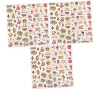 VILLCASE 3 Set Adesivi Hawaii Adesivi Per Il Corpo Impostore Decalcomania Del Corpo Adesivo Per Festa Finto Nero Uv Temporanei Adesivi Hawaii Pvc 4 Fogli*3