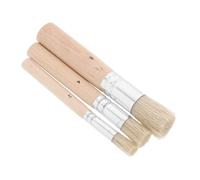VILLCASE 3pezzi Pennelli Rotondi in Legno Per Colla e Cera Pennelli Per Pittura Per Rilegatura Di Libri Mobili e Progetti Fai Da Te