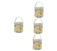 VILLCASE 4 Pezzi Borsa Organizzatrice per Ferri da e Crochet Sacchetto Stoccaggio Non Resistente e Riutilizzabile per Progetti e Cucito Colore Giallo Piccola e Pratica