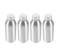 VILLCASE 4 Pezzi Bottiglia in Alluminio da 100ml per Cosmetici con Tappo a Vite, Resistente alla Ruggine, Design Raffinato e Compatto per Viaggi e Uso Quotidiano