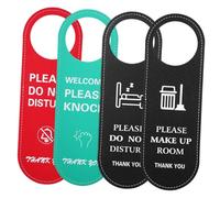VILLCASE 4 pezzi Cartello Bifacciale per Pelle Artificiale per Hotel Uffici e Case Messaggi Chiari e Resistente All Usura