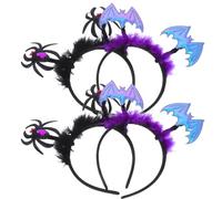VILLCASE 4 Pezzi Cerchietto Halloween Pipistrello e Ragno in Peluche Leggero e Confortevole, Materiale Skin-friendly, per Feste di Halloween e Eventi Cosplay