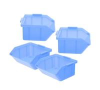 VILLCASE 4 Pezzi Combinazione di scatole di plastica contenitore contenitori di stoccaggio del magazzino cucina Valigetta portautensili multifunzionale custodia per viti Blue