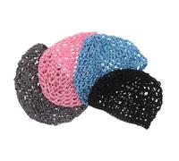 VILLCASE 4 Pezzi Copri Chignon da Balletto in Rete All'uncinetto Traspirante, Cuffia da Notte Leggera e Decorativa per Donna, Protezione Chioma per Dormire e Acconciature Quotidiane
