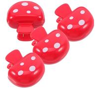 VILLCASE 4 Pezzi Copri-Testine per Spazzolini da Viaggio a Forma di Fungo Custodia Protettiva in Plastica Tappo Copri-Spazzolino Portatile Rosso per Viaggi Campeggio e Uso Quotidiano