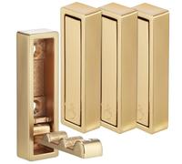 VILLCASE 4 Pezzi Gancio da Muro Pieghevole a Forma in Lega di Zinco Oro, Versatile e Salvaspazio, per Asciugamani e Abiti in Bagno o Lavanderia