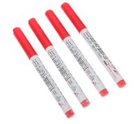 VILLCASE 4 Pezzi Pennarello per Ritocchi su Lapidi Rosso Punta Fine di Precisione, Resistente alla Luce Solare, Materiale Plastico, per Superfici in Pietra All'aperto e Commemorative