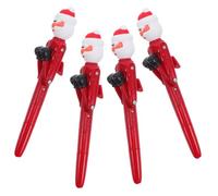 VILLCASE 4 Pezzi Penne da Ufficio con Decorazione Natalizia Punching Santa Claus Kawaii Design Interattivo da Scrittura per Feste di Natale e Quotidiano